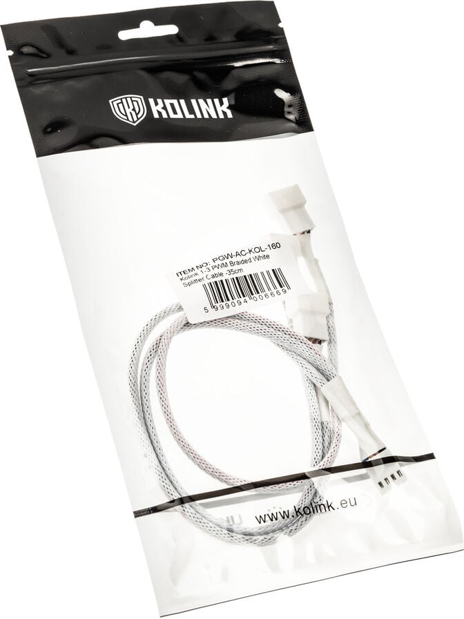 Cabo Splitter Kolink 1-3 PWM Sleeved Branco image number 2