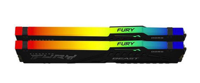 Kingston Kit 64GB (2 x 32GB) DDR5 5600MHz FURY Beast RGB EXPO Preto 2R CL36 image number 1