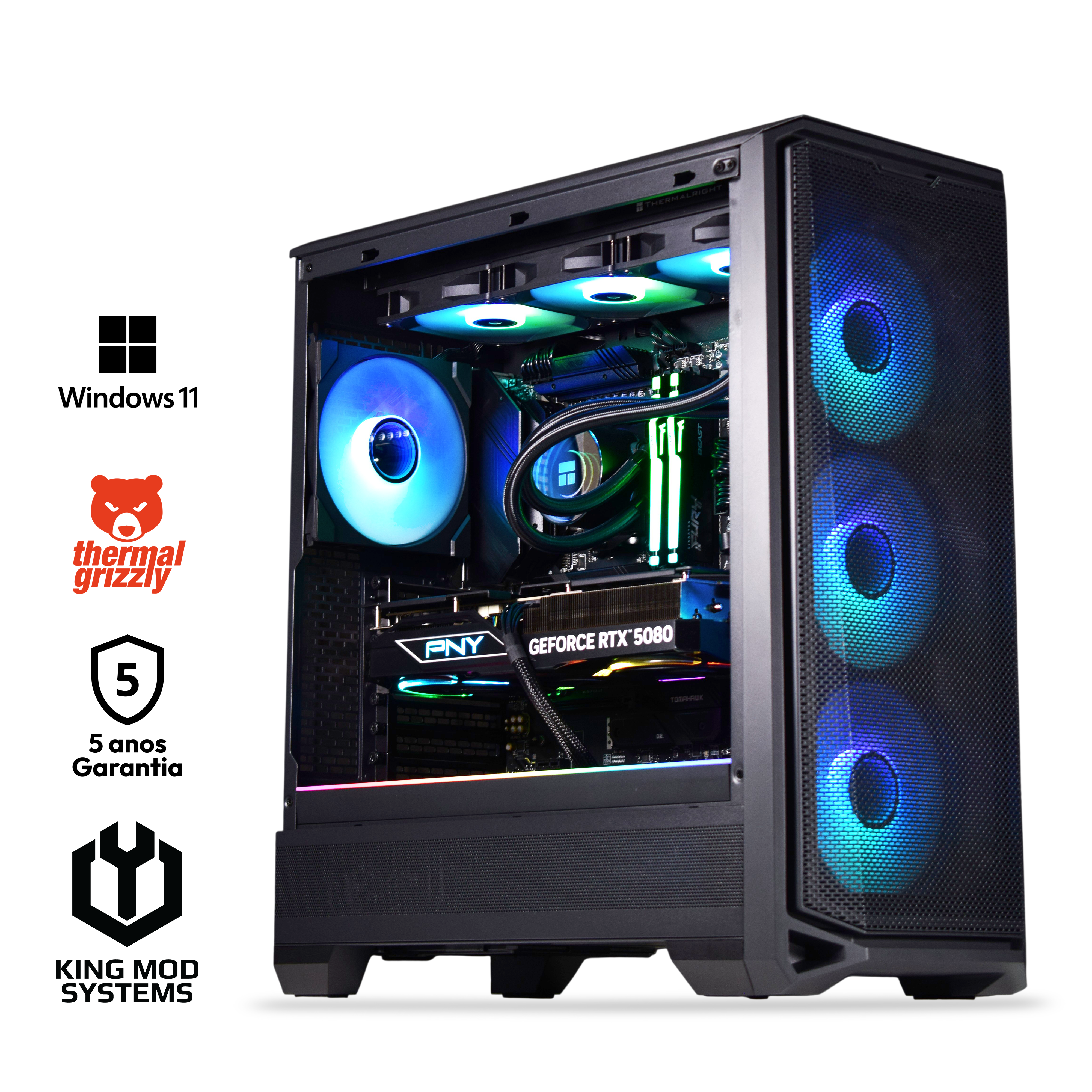 Computador King Mod Gamer-PC Ryzen 7 7800X3D 32GB DDR5 2TB RTX 5080 WiFi W11