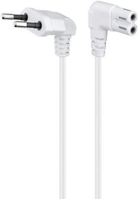 Cabo de Alimenta&ccedil;&atilde;o Ewent IEC C7 Ewent 90&ordm; 1.8m Branco