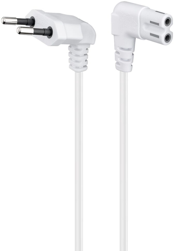 Cabo de Alimenta&ccedil;&atilde;o Ewent IEC C7 Ewent 90&ordm; 1.8m Branco image number 0