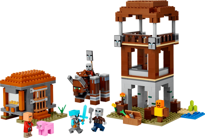 LEGO Minecraft: O Posto Avan&ccedil;ado do Saqueador e Devastador, 665 Pe&ccedil;as (21278) image number 2