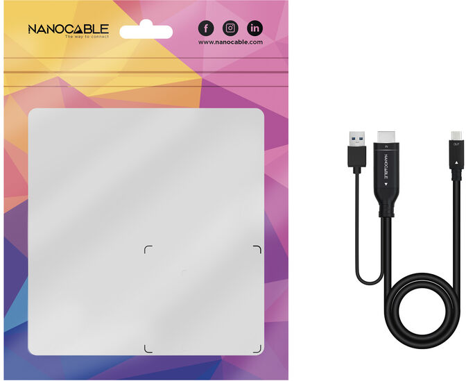 Cabo Conversor Nanocable HDMI 2.0 > USB-C 1.8 M Preto image number 5