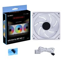 Ventoinha Lian Li UNI FAN SL140 Infinity RGB Reverse Blade PWM Branco 140mm
