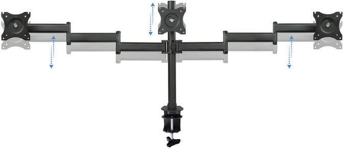 Suporte de Mesa Tooq Triplo Tilt e Girat&oacute;rio 13" a 27" Max. 8kg/Monitor Preto image number 1