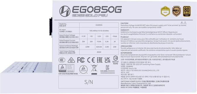 Fonte Modular Lian Li Edge 850W 80+ Gold Branco image number 2
