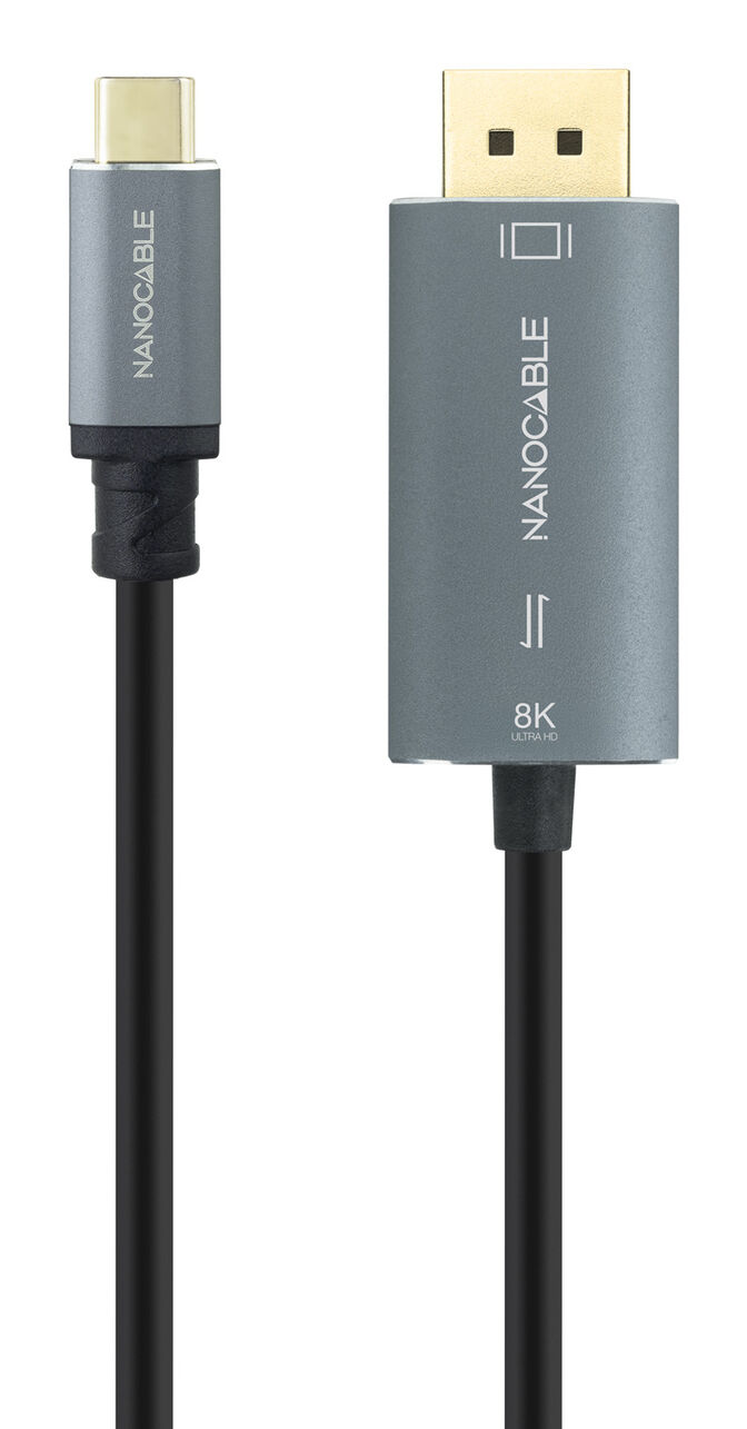 Cabo Conversor Nanocable USB-C/M > DisplayPort/M 8K 2 M Preto image number 1