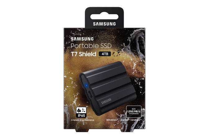 SSD Externo Samsung T7 Shield 4TB USB3.2 Gen2 Preto (1050/1000MB/s) image number 7