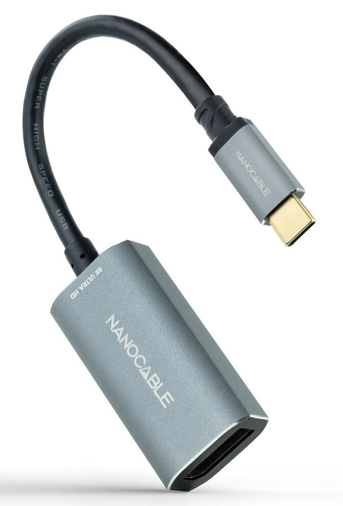 Adaptador Nanocable USB-C > DisplayPort 8K 15 CM Alum&iacute;nio image number 1