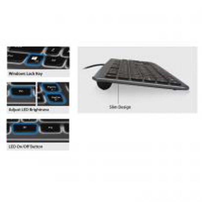 Teclado Ewent EW3270 Silent Retroiluminado PT Preto image number 1