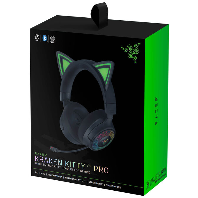 Headset Razer Kraken Kitty V3 Pro Wireless/Bluetooth Preto image number 6