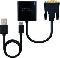 Adaptador Nanocable DVI M > VGA 10 CM Preto