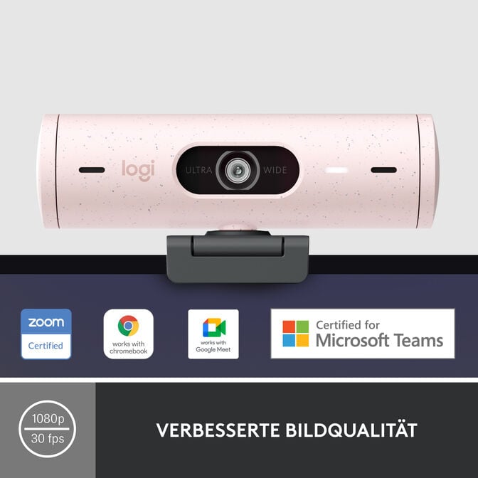 Webcam Logitech Brio 500 Full HD 1080p USB Type-C Rosa image number 19