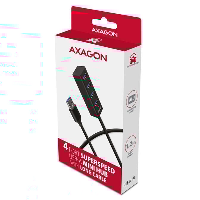 USB-A-Hub AXAGON HUE-M1AL, 4x USB 3.2 - 1.2m image number 2