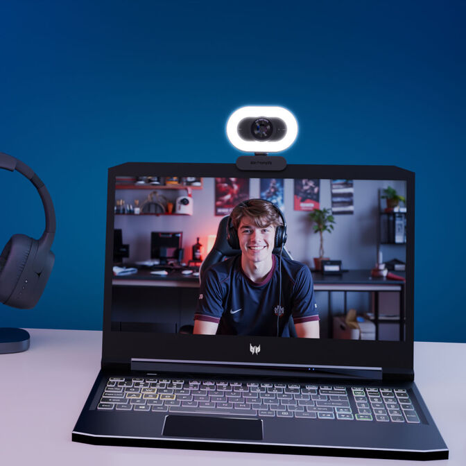 Webcam Streamplify CAM Plus FullHD 60fps with Ring Light - Preto image number 7