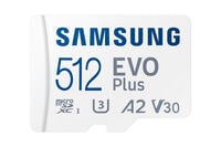 Cart&atilde;o Samsung EVO Plus MicroSDXC UHS-I C10 U3 V30 512GB A2 + Adaptador SD