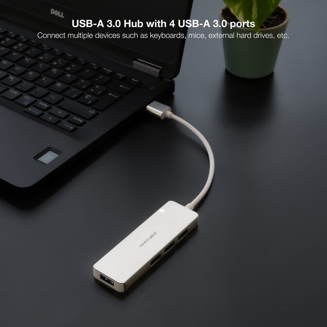 Hub Nanocable USB 3.0 4xUSB3.0. USB-A/M-USB 3.0/H ALUM. 18CM image number 2