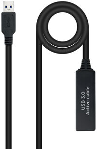 Cabo USB 3.0 Nanocable Extens&atilde;o USB-A M/F 10 M Preto