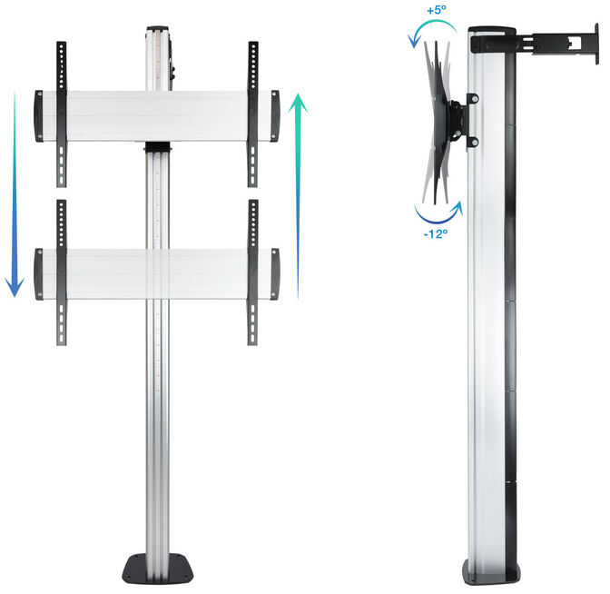 Suporte de Ch&atilde;o Tooq THE TOWER 37" a 70" M&aacute;x. 70Kg Alum&iacute;nio image number 2
