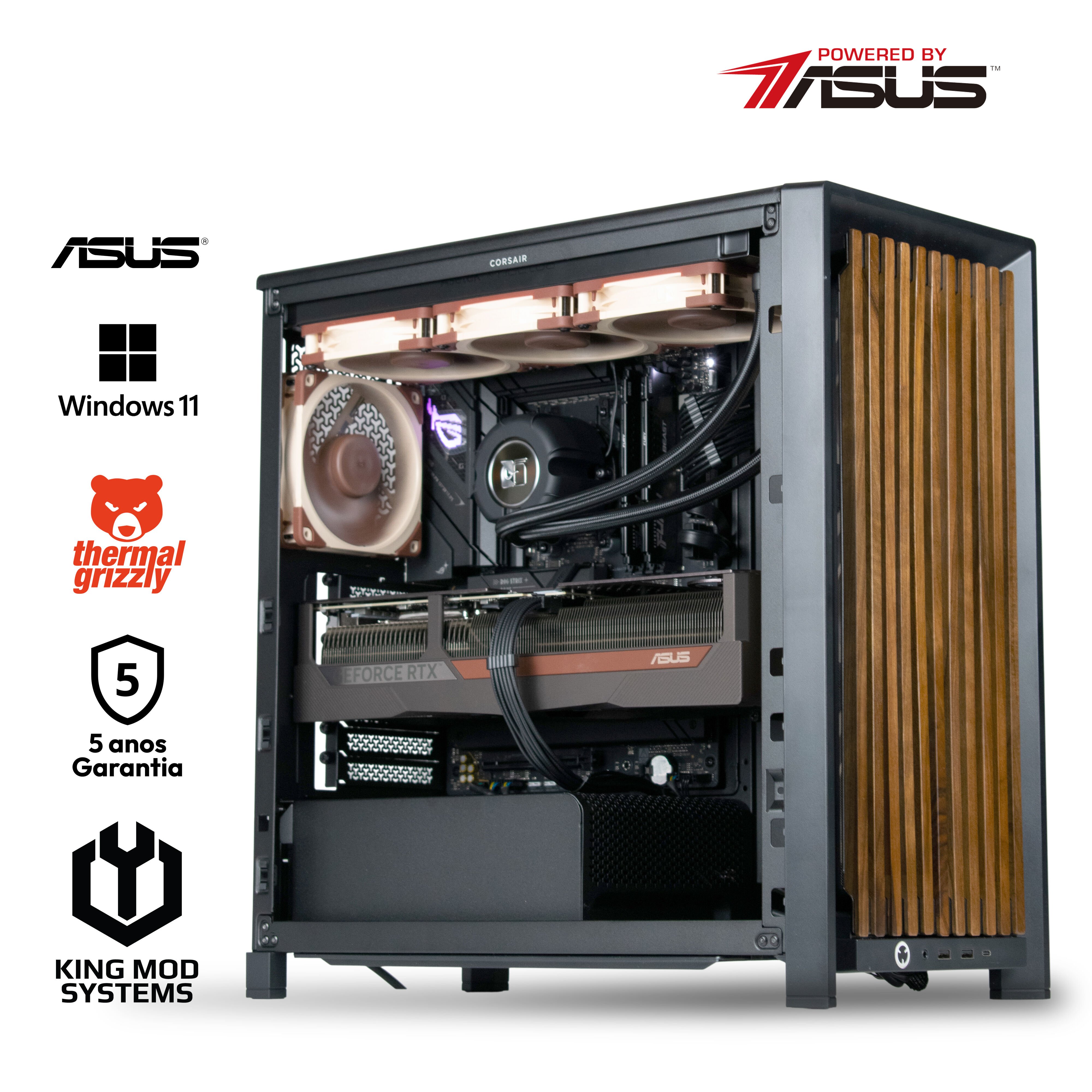 Computador King Mod Gamer-PC Noctua Edition Ryzen 7 9850X3D 64GB DDR5 2TB RTX 5080 WiFi W11