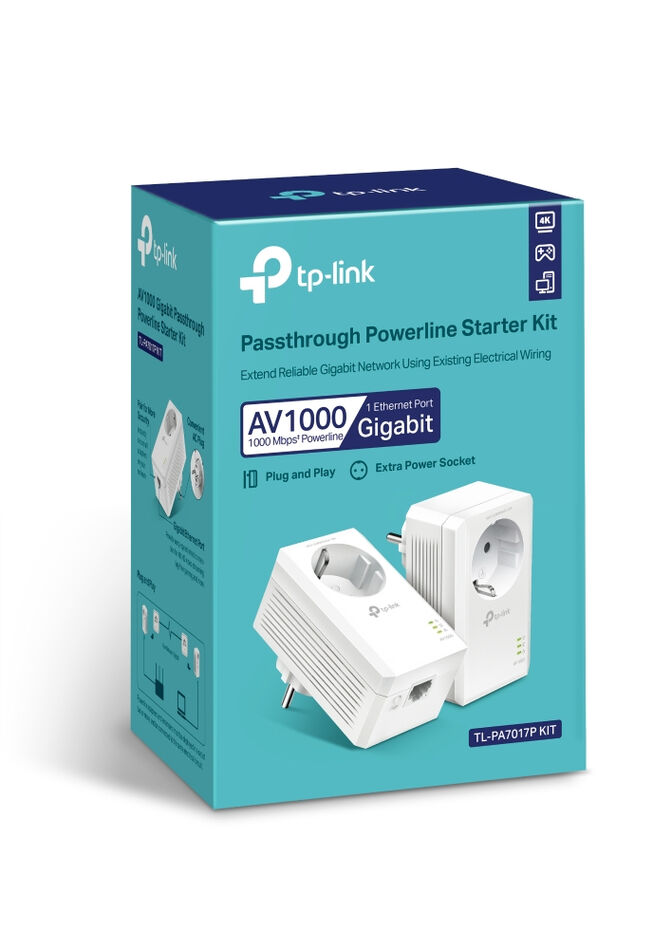 Powerline TP-Link TL-PA7017P KIT AV1000 Homeplug AV2 Gigabit Passthrough image number 7