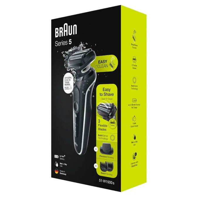 M&aacute;quina de Barbear Braun Series 5 51-W1500s Preto image number 2