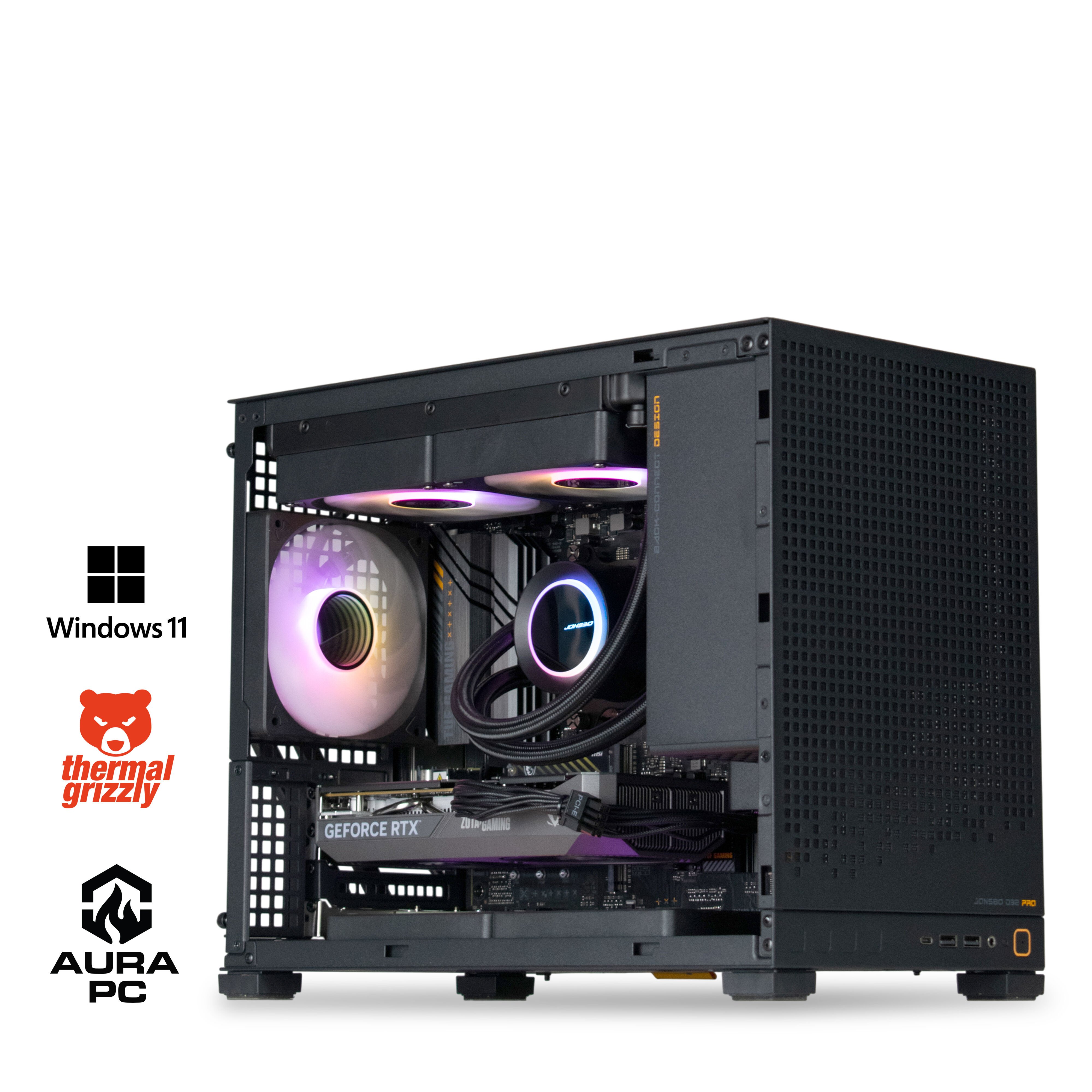 Computador AURA Gamer-PC Jonsbo Ryzen 5 7500F 32GB DDR5 1TB RTX 5060 WiFi W11