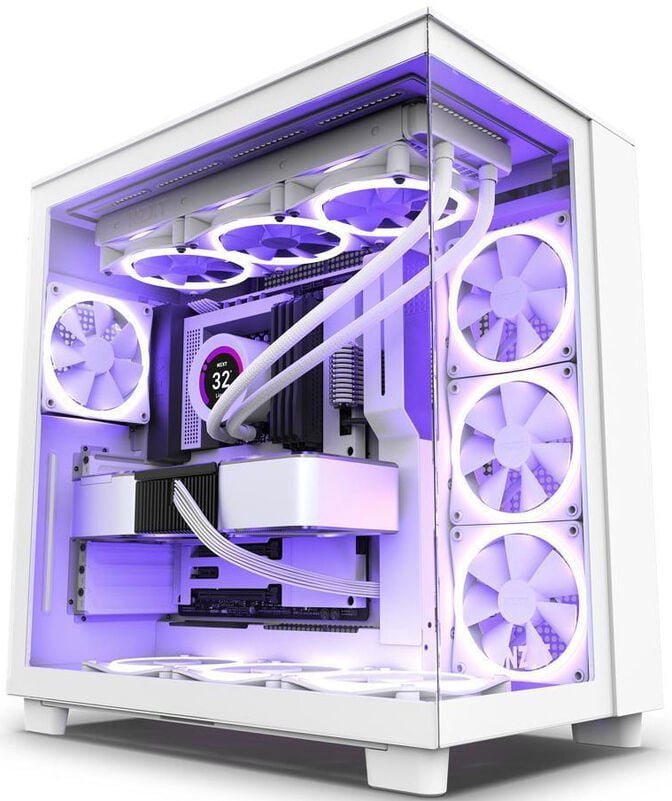 Caixa ATX NZXT H9 Flow Branca Vidro Temperado image number 0