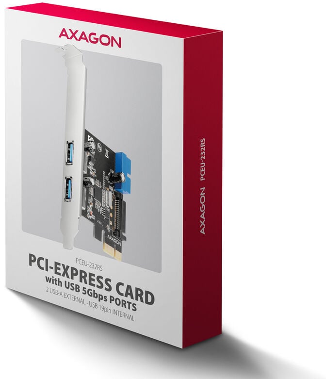 Adaptador PCIe AXAGON PCEU-232RS PCIe card - 2+2x USB 5Gbps port, SATA power image number 5
