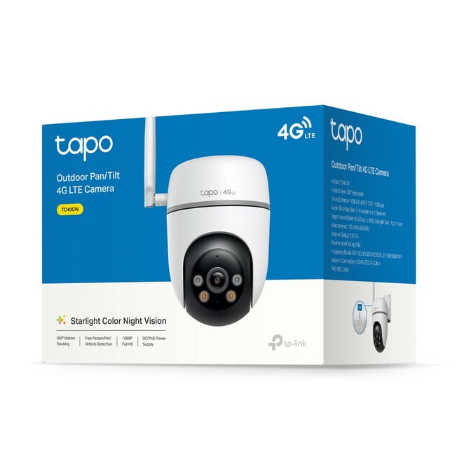 C&acirc;mara de Seguran&ccedil;a TP-Link Tapo TC40GW Pan/Tilt 1080 Full HD Outdoor IP66 Security Wi-Fi + 4G LTE image number 3