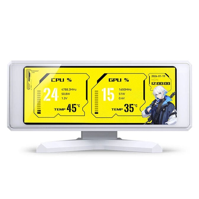 Monitor Port&aacute;til LCD IPS 3.39" Jonsbo DS339 USB Branco image number 2