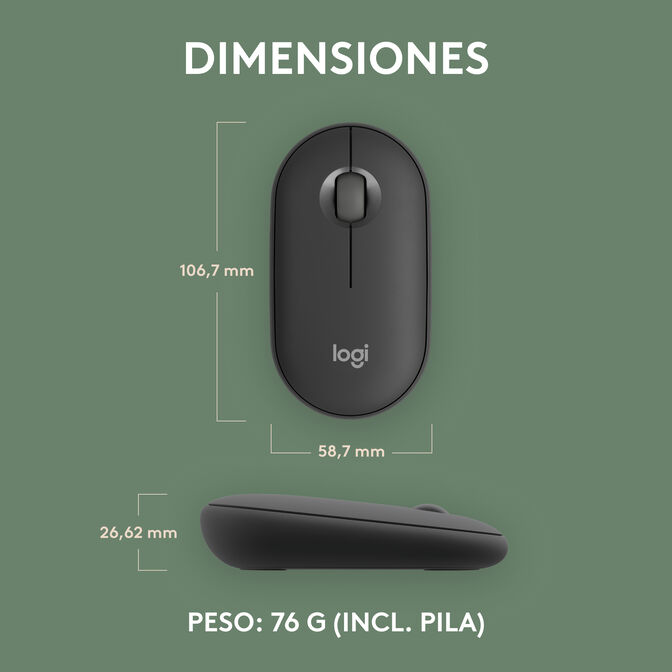 Rato Logitech Pebble 2 M350s 4000DPI Wireless/Bluetooth Grafite image number 17