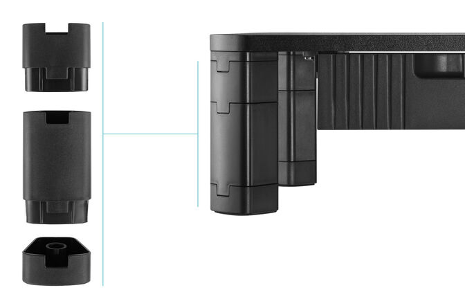 Suporte Elevat&oacute;rio Ajust&aacute;vel Tooq para Monitores com Gaveta Preto image number 2