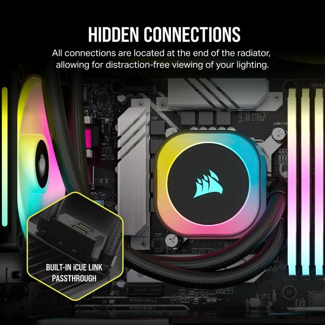 Water Cooler CPU Corsair iCUE LINK H170i RGB 420mm Preto image number 10