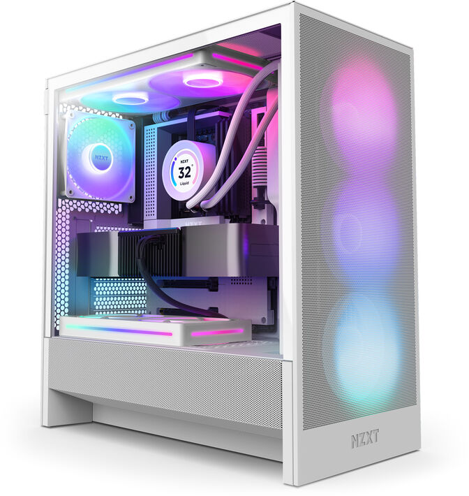 Caixa ATX NZXT H5 Flow RGB Compact Branca image number 0