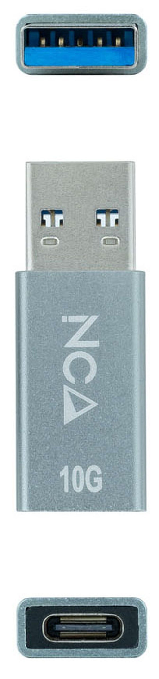 Adaptador USB-A 3.1 Nanocable USB-A/M > USB-C/F Cinza image number 1