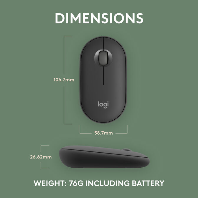 Rato Logitech Pebble 2 M350s 4000DPI Wireless/Bluetooth Grafite image number 8
