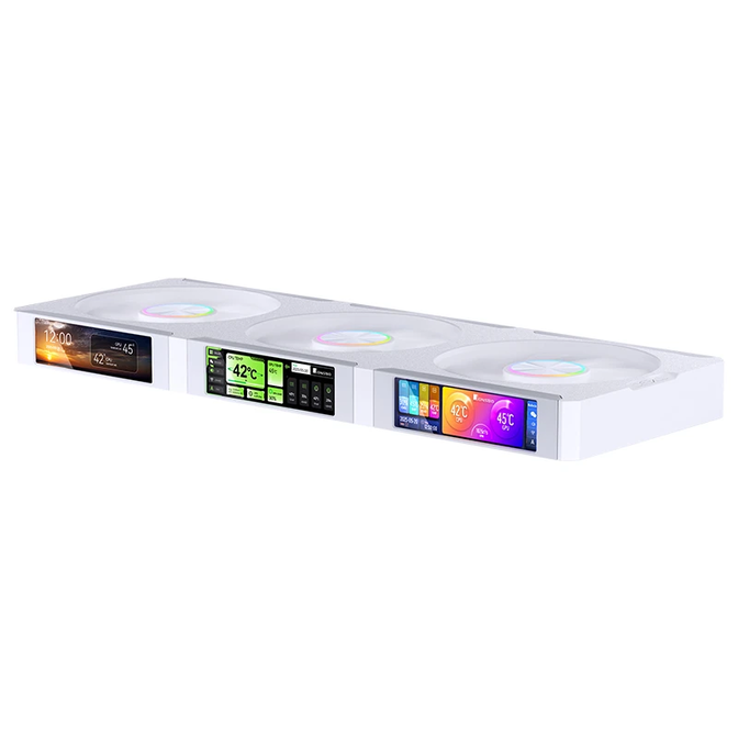 Ventoinha Jonsbo ZC-360  RGB Single-Frame LCD Brancas - Tripla Ventoinha 120mm ( 360mm ) image number 4