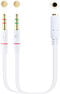 Cabo de Divis&atilde;o &Aacute;udio Nanocable Jack 3,5/F 3 PINOS 2x Jack 3,5/M 4 PINOS 20 CM Branco