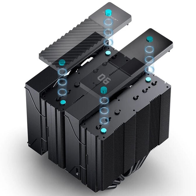 Cooler CPU Jonsbo CC90 Dual Tower com Display Preto - 2x 130mm image number 11