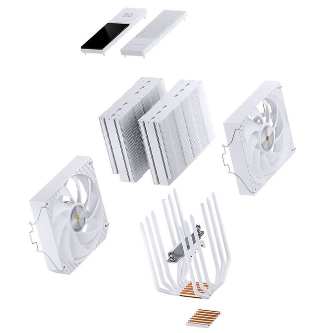 Cooler CPU Jonsbo CC90 Dual Tower com Display Branco - 2x 130mm image number 15