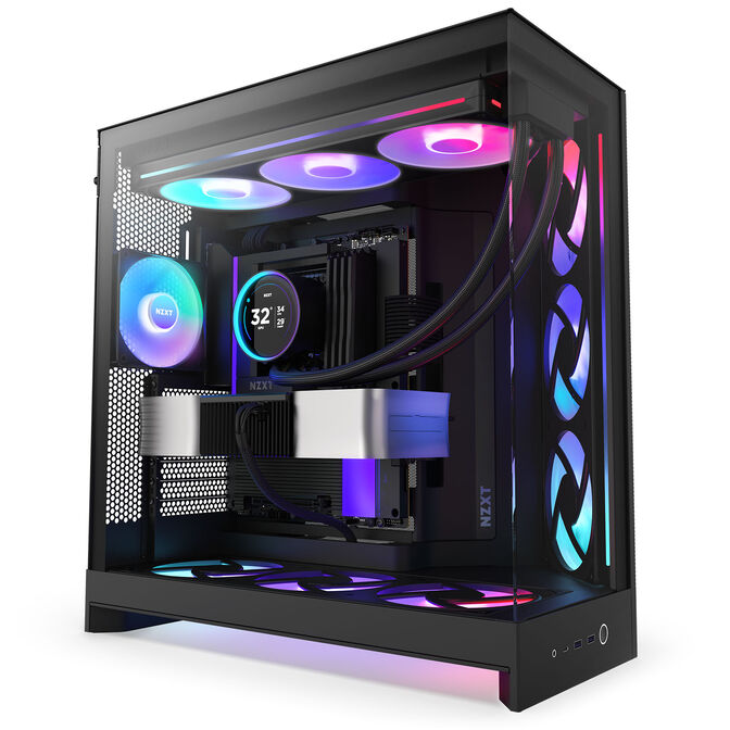 Caixa E-ATX NZXT H9 Flow RGB+ Preta (2025) Vidro Temperado image number 1