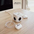 Cubo Nanocable com 3 Tomadas 3 USB com interruptor Branco image number null