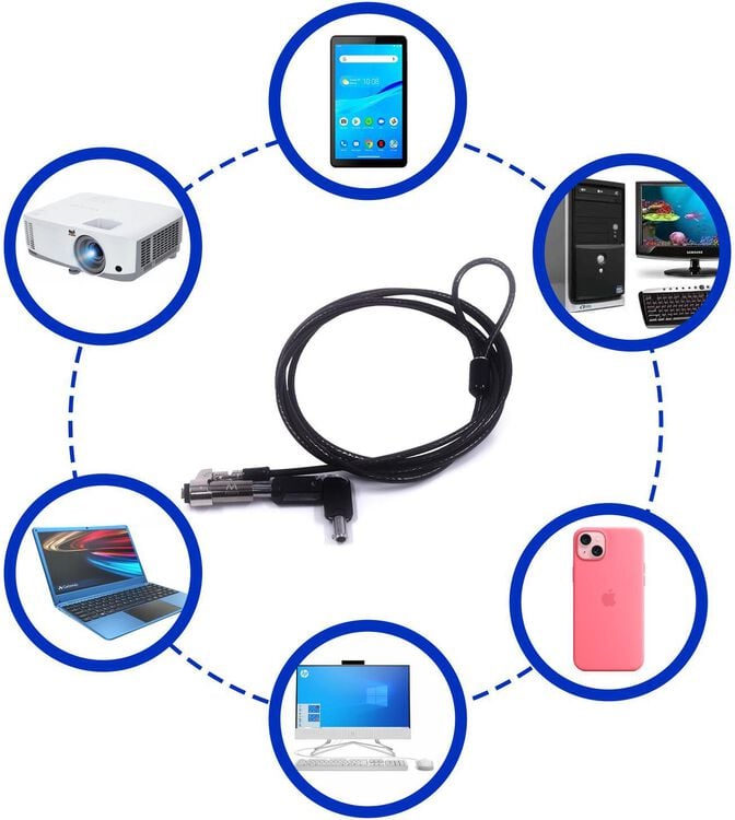 Cabo/Cadeado de Seguran&ccedil;a Ewent EW1239 NanoSaver 1.8m com Chave image number 2