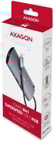Multiport-Hub AXAGON HMC-6M2, USB 3.0, M.2-SATA, HDMI, Gbit-LAN, 2x USB-A, 1x USB-C image number null