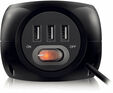 Cubo Ewent 3 Tomadas + 3 Portas USB 2.4A c/ Cabo 1.5 M Preto image number null