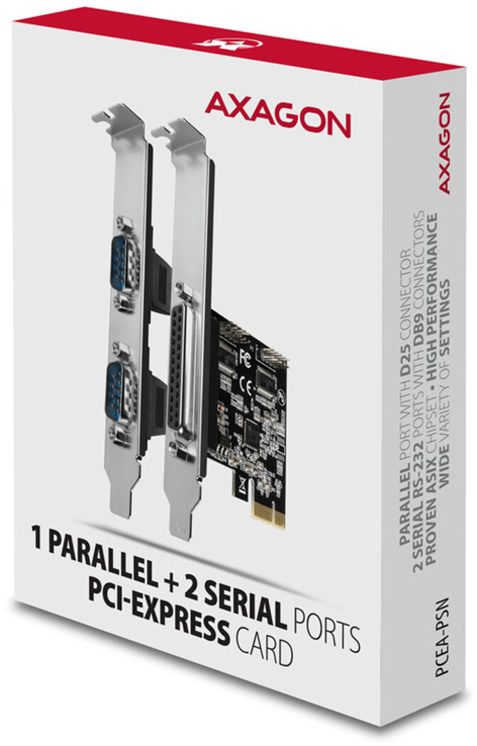 Adaptador PCIe AXAGON PCEA-PSN com 1x Porta Paralela + 2x Porta S&eacute;rie - ASIX AX99100 Chipset image number 3