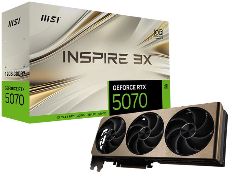 Gr&aacute;fica MSI GeForce&reg; RTX 5070 INSPIRE 3X OC 12GB GDDR7 DLSS4