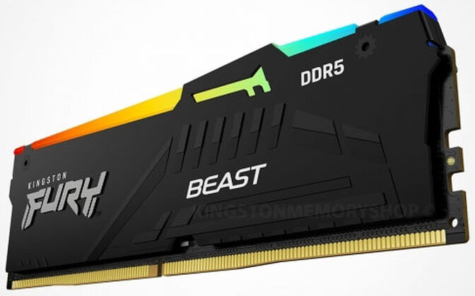Kingston 16GB DDR5 5200MHz FURY Beast RGB 1R CL40 image number 2