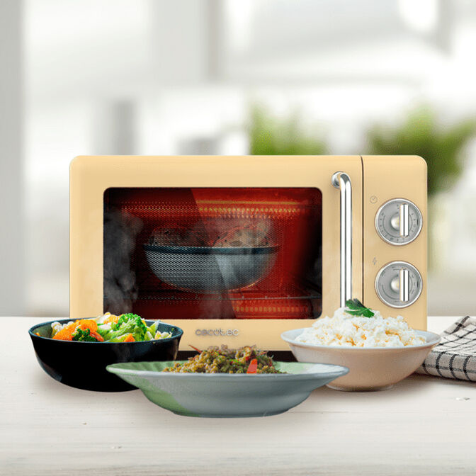 Micro-ondas Cecotec ProClean 3110 Retro Yellow 700W 20L image number 2